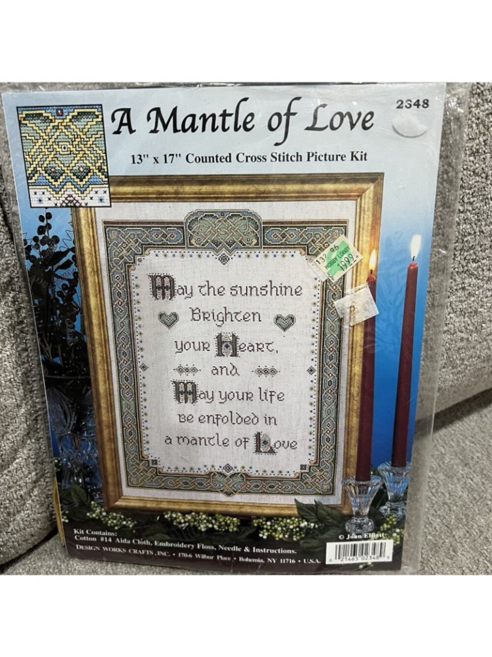 Design Works Crafts A Mantle of Love Cross Stitch Kit Sampler 2348 13x17